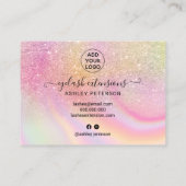 Regenboogvlies na verzorging glitter ombre marble visitekaartje (Achterkant)