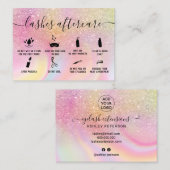 Regenboogvlies na verzorging glitter ombre marble visitekaartje (Voorkant / Achterkant)