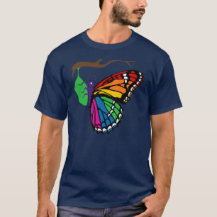 Regenboogvlinder afkomstig van chrysalis t-shirt
