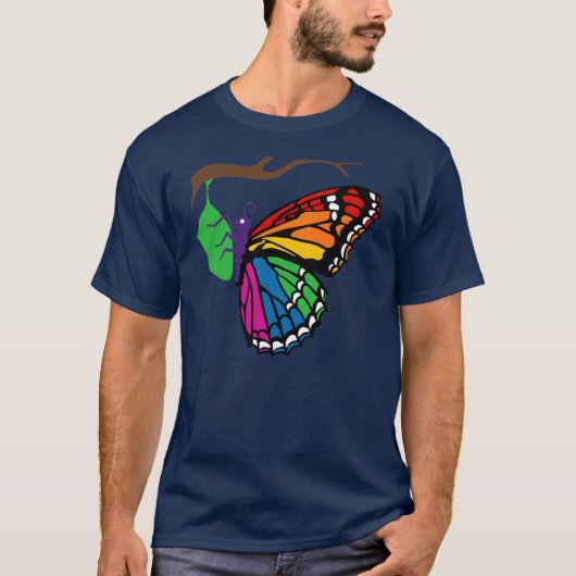 Regenboogvlinder afkomstig van chrysalis t-shirt (Voorkant)