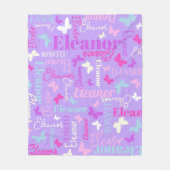 Regenboogvlinder, douanenaam paars Eleanor Fleece Deken (Voorkant)
