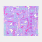 Regenboogvlinder, douanenaam paars Eleanor Fleece Deken (Voorkant (Horizontaal))