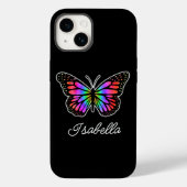 Regenboogvlinder en Jouw naam, gepersonaliseerd Case-Mate iPhone Case (Achterkant)