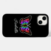 Regenboogvlinder en Jouw naam, gepersonaliseerd Case-Mate iPhone Case (Achterkant (horizontaal))