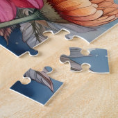 Regenboogvlinder in een bloementuin legpuzzel (Zijkant)