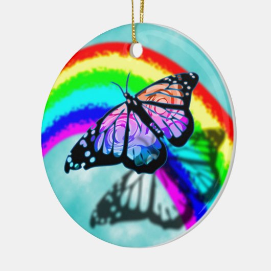 Regenboogvlinder Keramisch Ornament (Links)