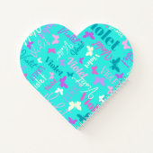 Regenboogvlinder met aangepaste naam aqua violet notitieboek (Achterkant)