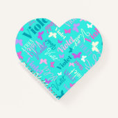 Regenboogvlinder met aangepaste naam aqua violet notitieboek (Voorkant)