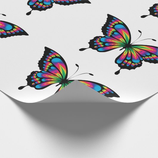 regenboogvlinder omslagpapier cadeaupapier (Hoek)