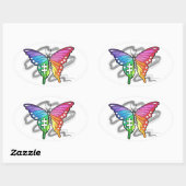 Regenboogvlinder Ovale Sticker (Vel)
