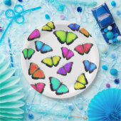 Regenboogvlinder Papieren Bordje (Feest)