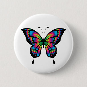 regenboogvlinder ronde button 5,7 cm