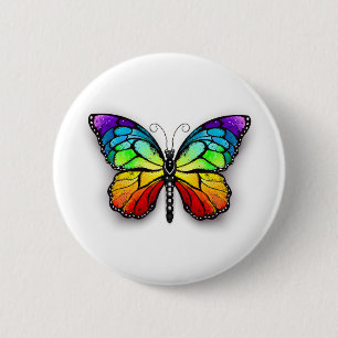 Regenboogvlinder Ronde Button 5,7 Cm