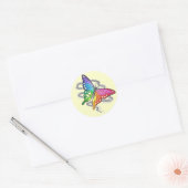Regenboogvlinder Ronde Sticker (Envelop)