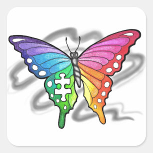 Regenboogvlinder Vierkante Sticker