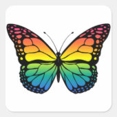 Regenboogvlinder Vierkante Sticker (Voorkant)