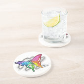 Regenboogvlinder Zandsteen Onderzetter (Zijkant)