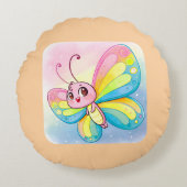 Regenboogvlinderrondvlieger Rond Kussen (Voorkant)