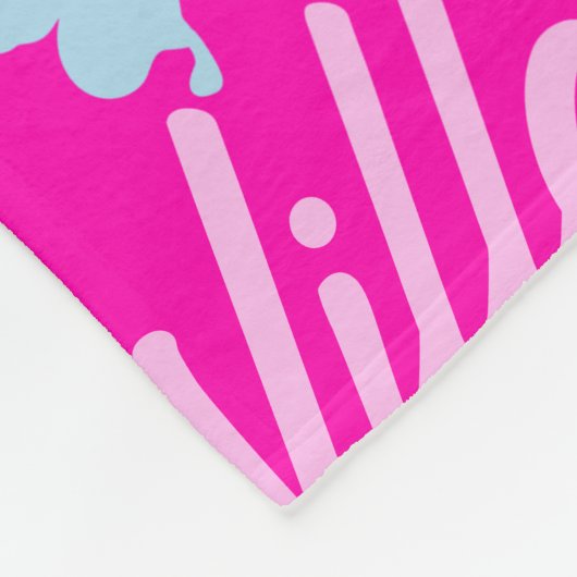 Regenboogvlinders, aangepaste naam Willow hot roze Fleece Deken (Hoek)
