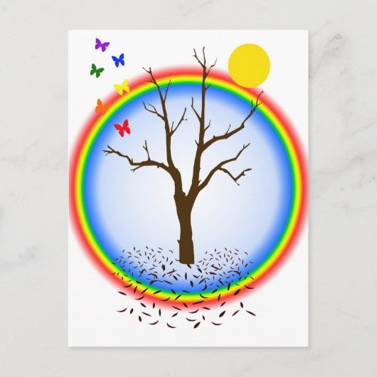 Regenboogvlinders Briefkaart (Voorkant)