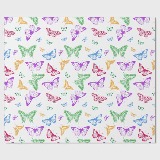 Regenboogvlinders Cadeaupapier (Vlak)
