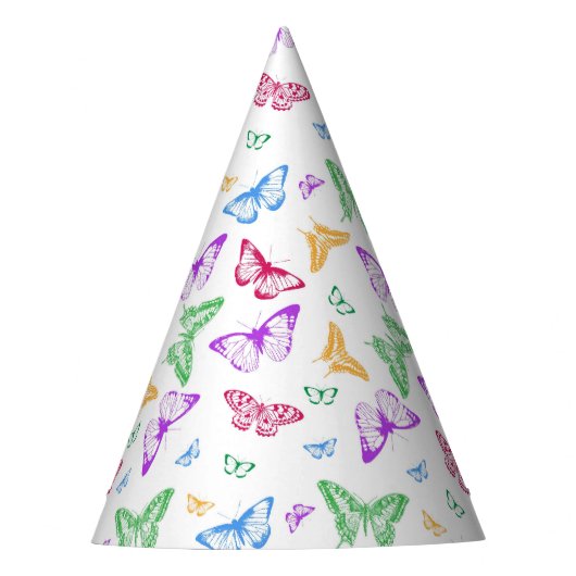 Regenboogvlinders Feesthoedjes (Voorkant)