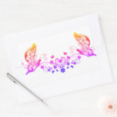 Regenboogvlinders Rechthoekige Sticker (Envelop)