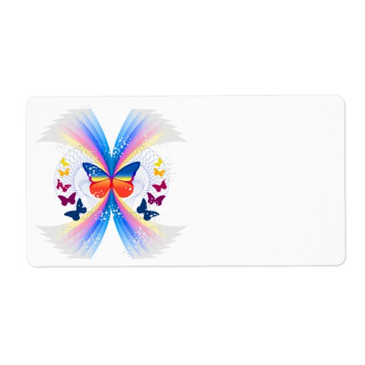 regenboogvlinders zwemmen etiket (Voorkant)