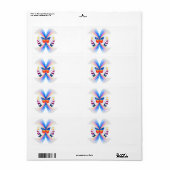 regenboogvlinders zwemmen etiket (Full Sheet)