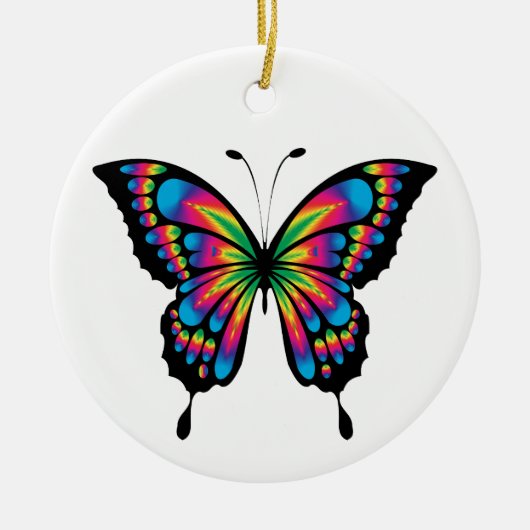 regenboogvlinderversiering keramisch ornament (Voorkant)