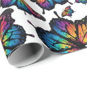 Regenboogvlindervloerpapier, kleurrijk cadeaupapier (Rol Hoek)