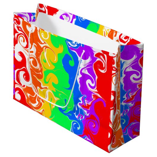 Regenboogvloed Kunstdag Groot Cadeauzakje (Voorkant Gekanteld)