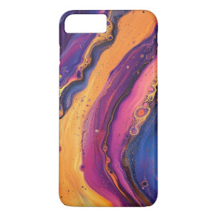 Regenboogvloeistof Giet Paarse & Sinaasappel Kleur iPhone 8/7 Plus Hoesje