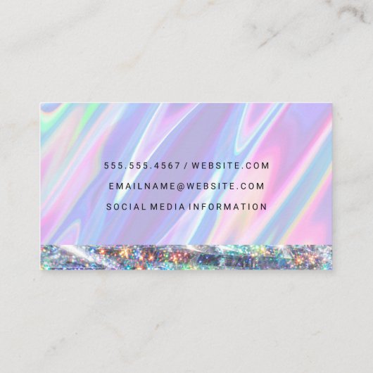 Regenboogvloeistoffen | Glitter Shine | QR-code Visitekaartje (Achterkant)