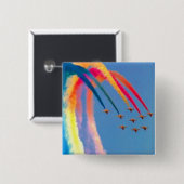 regenboogvlucht vierkante button 5,1 cm (Voorkant /achterkant)