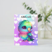 Regenboogvogel en harten briefkaart (Staand voorkant)