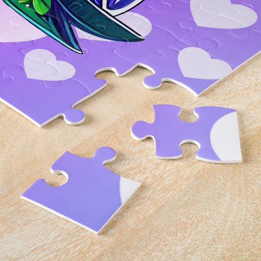 Regenboogvogel en harten legpuzzel (Zijkant)