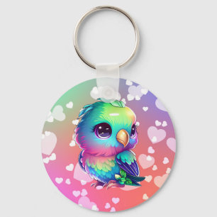 Regenboogvogel en harten sleutelhanger