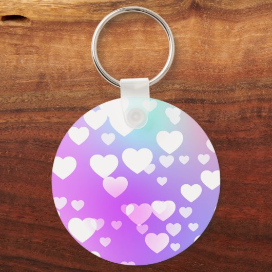 Regenboogvogel en harten sleutelhanger (Achterkant)