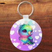 Regenboogvogel en harten sleutelhanger (Voorkant)