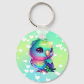 Regenboogvogel en harten sleutelhanger (Voorkant)