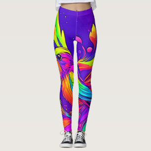 Regenboogvogel in Cartoon Land Leggings