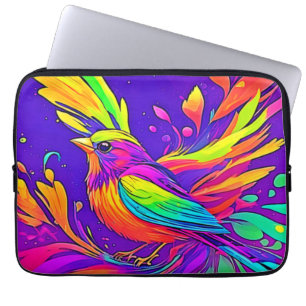 Regenboogvogel in Cartoonland Laptop Sleeve