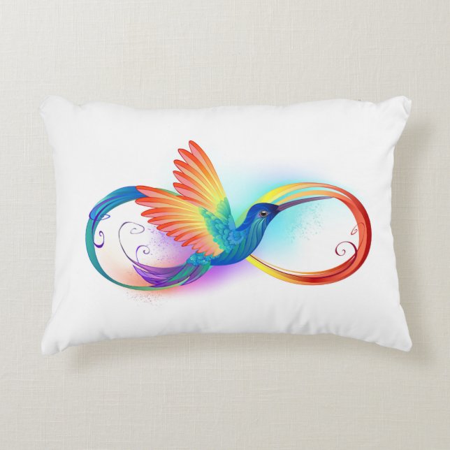 Regenboogvogel met oneindige symbolen accent kussen (Voorkant)