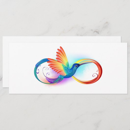 Regenboogvogel met oneindige symbolen advieskaart (Voorkant / Achterkant)