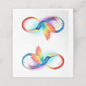 Regenboogvogel met oneindige symbolen afsprakenkaart (Buitenkant ongevouwen)
