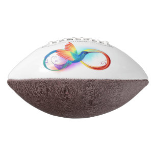 Regenboogvogel met oneindige symbolen american football