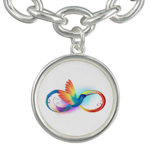 Regenboogvogel met oneindige symbolen armband