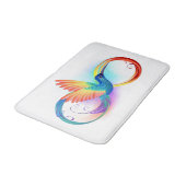 Regenboogvogel met oneindige symbolen badmat (Gekanteld)