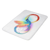 Regenboogvogel met oneindige symbolen badmat (Gekanteld)